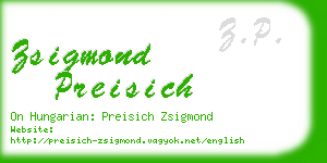 zsigmond preisich business card